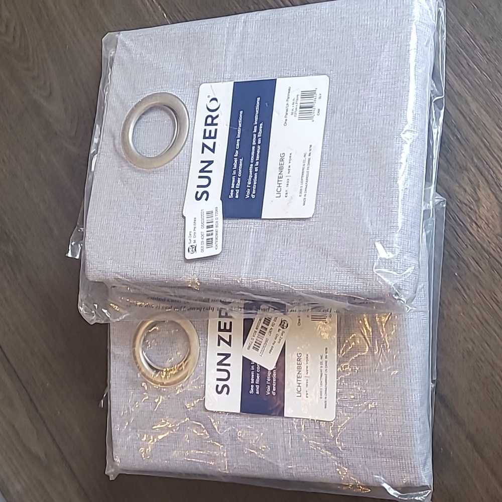 Sun zero bundle of 2 84in. Curtain Panel Grey 50in x 84in.Lichtenberg.
